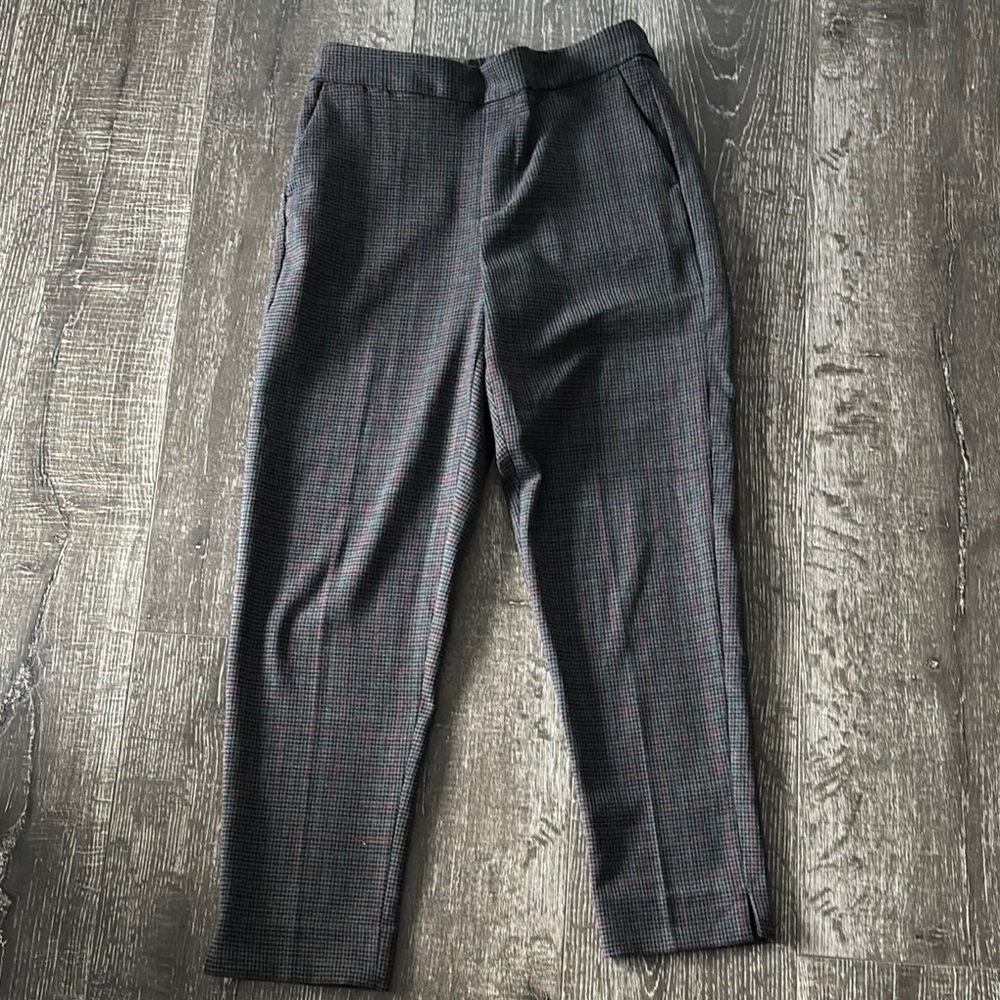 Banana Republic Gray Checkered Formal Pants Petite Size:0
